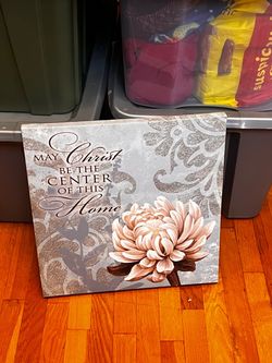 Religious Floral Canvas Wall Art