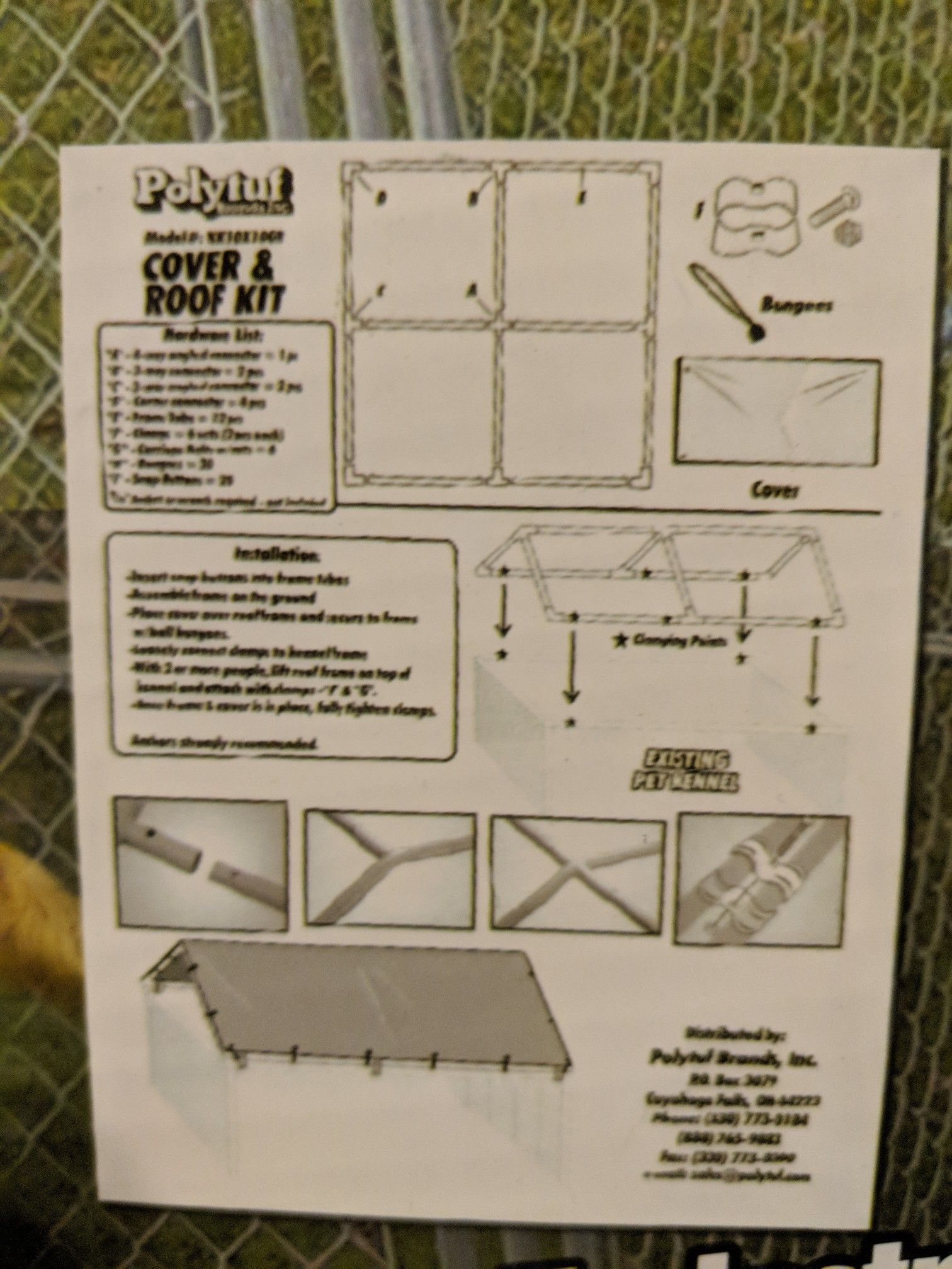 Polytuf top kennel cover