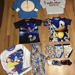 12 Pcs Sonic The Hedgehog Boys Size 6  All For 30 Execellet Condition 