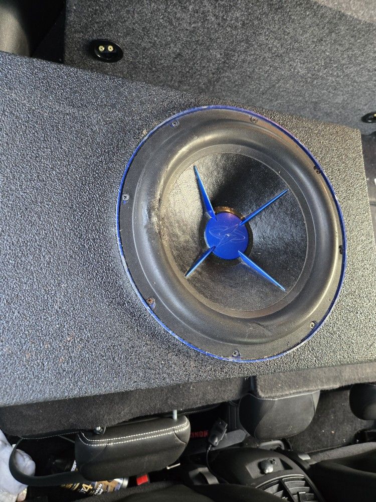 12 inch power austic mofo in a q bomb vented box.