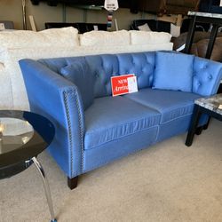 Blue Sofa And Loveseat 