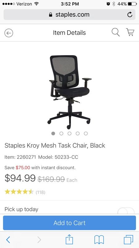 Staples Kroy Mesh Task Chair Black