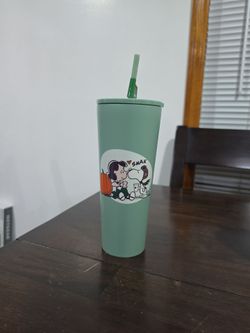 Peanuts Snoopy & Lucy Tumbler Cup with Straw