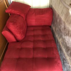 Red Suede Couch 