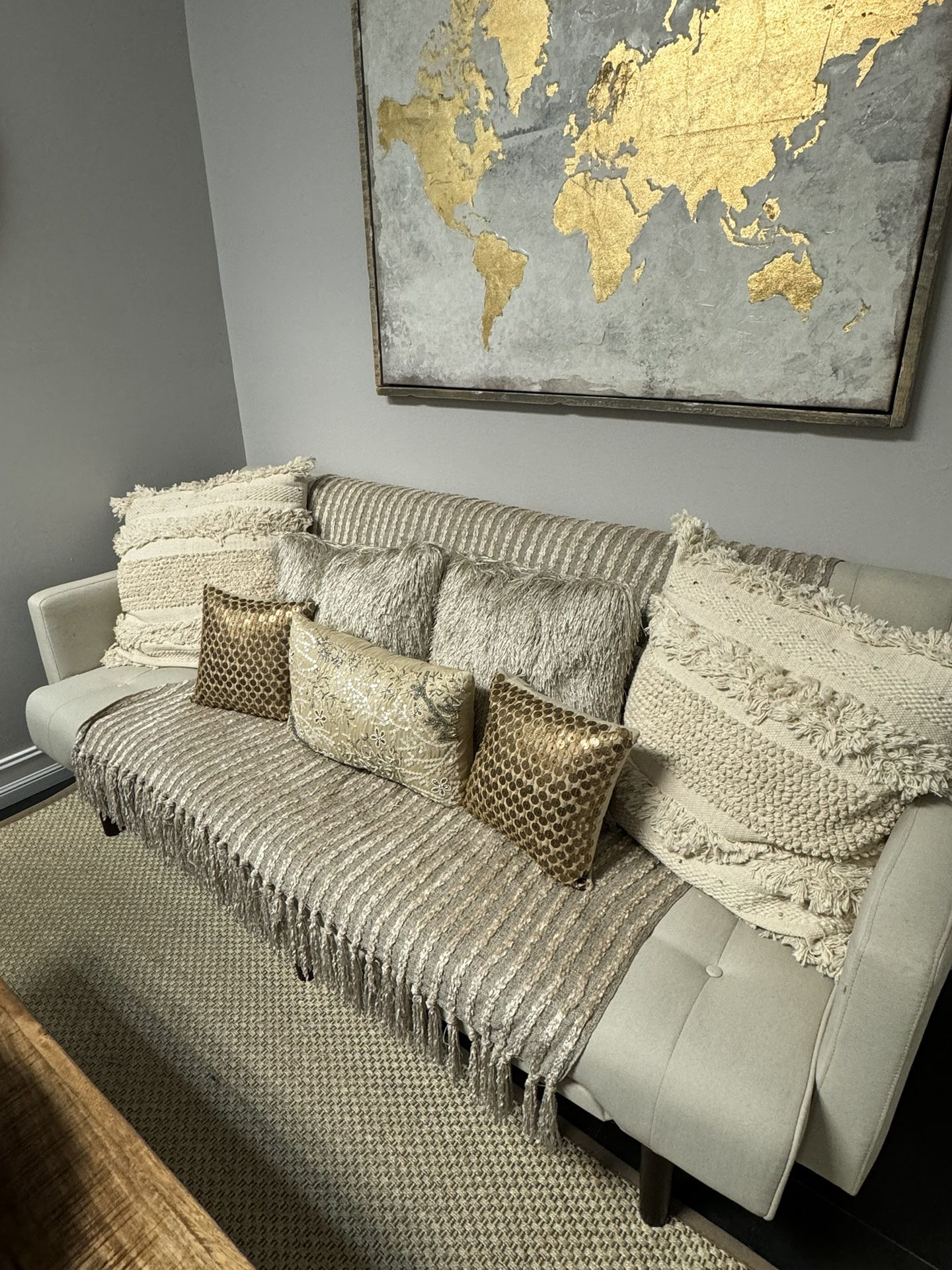 Futon Couch Plus Cushions 