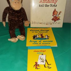 Curious George Plush Toy, Books Lot