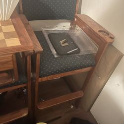 2 Wooden Chair With Cup Holders Good Condition 