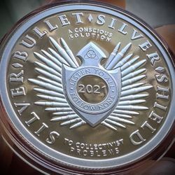 2021 1oz Silver Shield/Golden State Mint .999 Silver Proof Round 