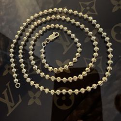 14k Solid Gold Mooncut Necklace 32grams 