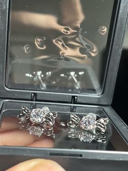 Sterling Silver Candy-Shaped Moissanite Earrings