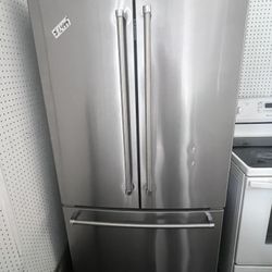 Kitchen aid French Doors Stainless Steel Counter Deep Refrigerator 