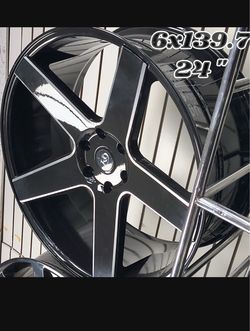 24" Custom Truck & SUV Wheels | Bolt Pattern: 6x139.7 (6x5.5) ​Upgrade your ride’s profile instantly! Heavy-duty 24-inch wheels built to fit the most 