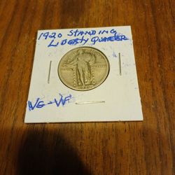 1920 Standing Liberty Quarter VG-VF Condition In My Opinion