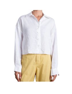 NWT Pharaoh Collection Esme Crop Shirt in French Linen Size 4/XL