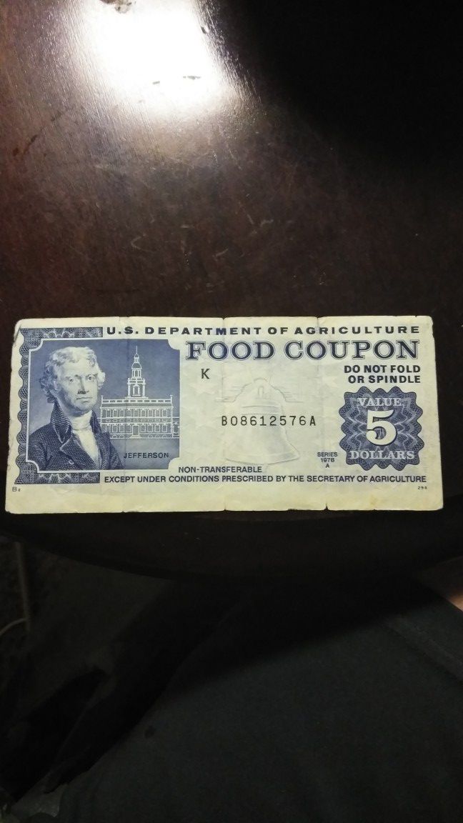 1978 $5 food stamp bill