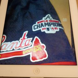 MEN'S ATLANTA BRAVES  PRO STANDARD  BLACK CHENILLE SHORTS SIZE MEDIUM
