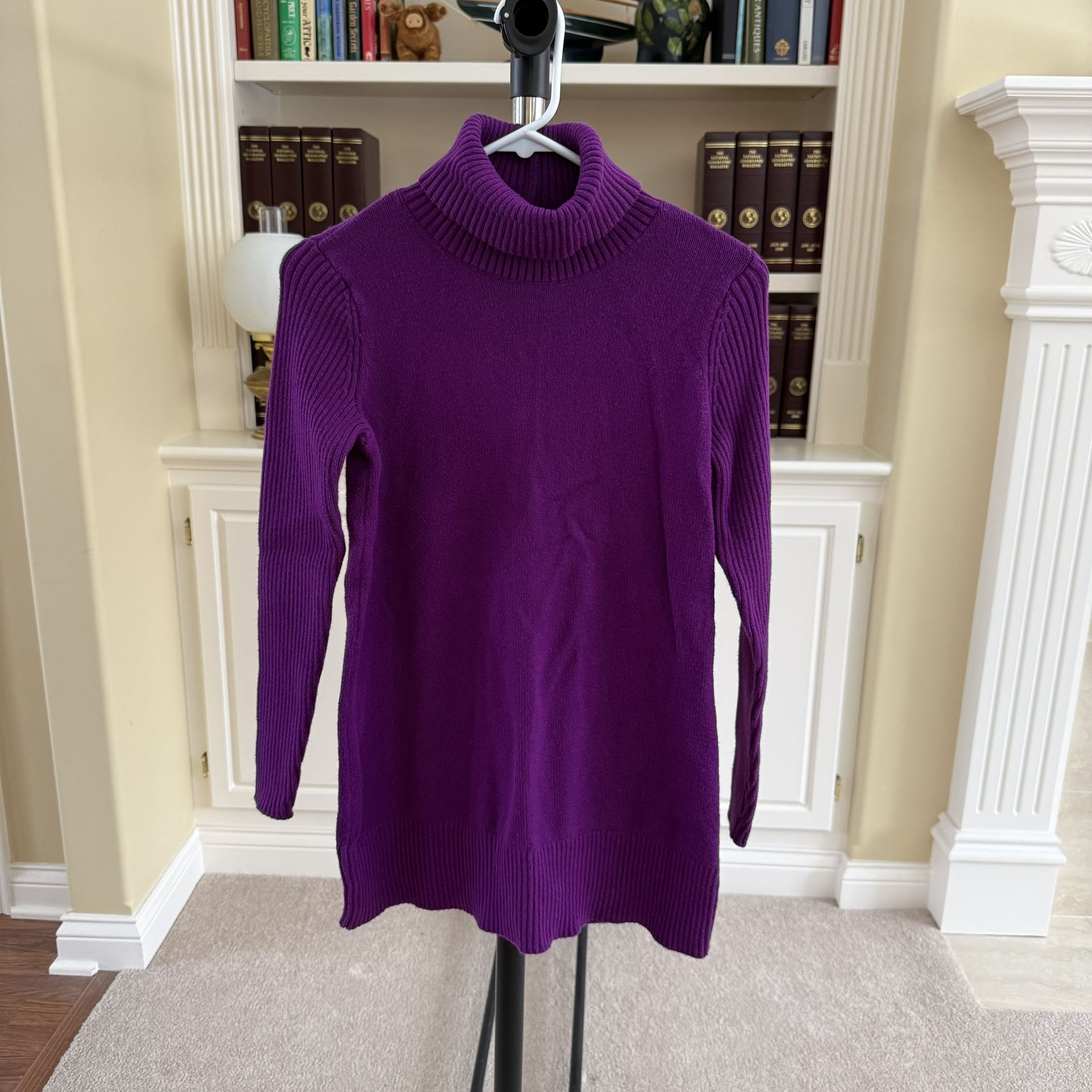 J. Jill purple ribbed turtleneck sweater XS