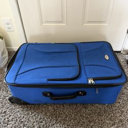 Blue Expandable Suitcase 