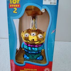 COLLECTOR CHRISTMAS Toy Story 2 Little Green Man/Alien Hand Blown Glass Ornament NIB
