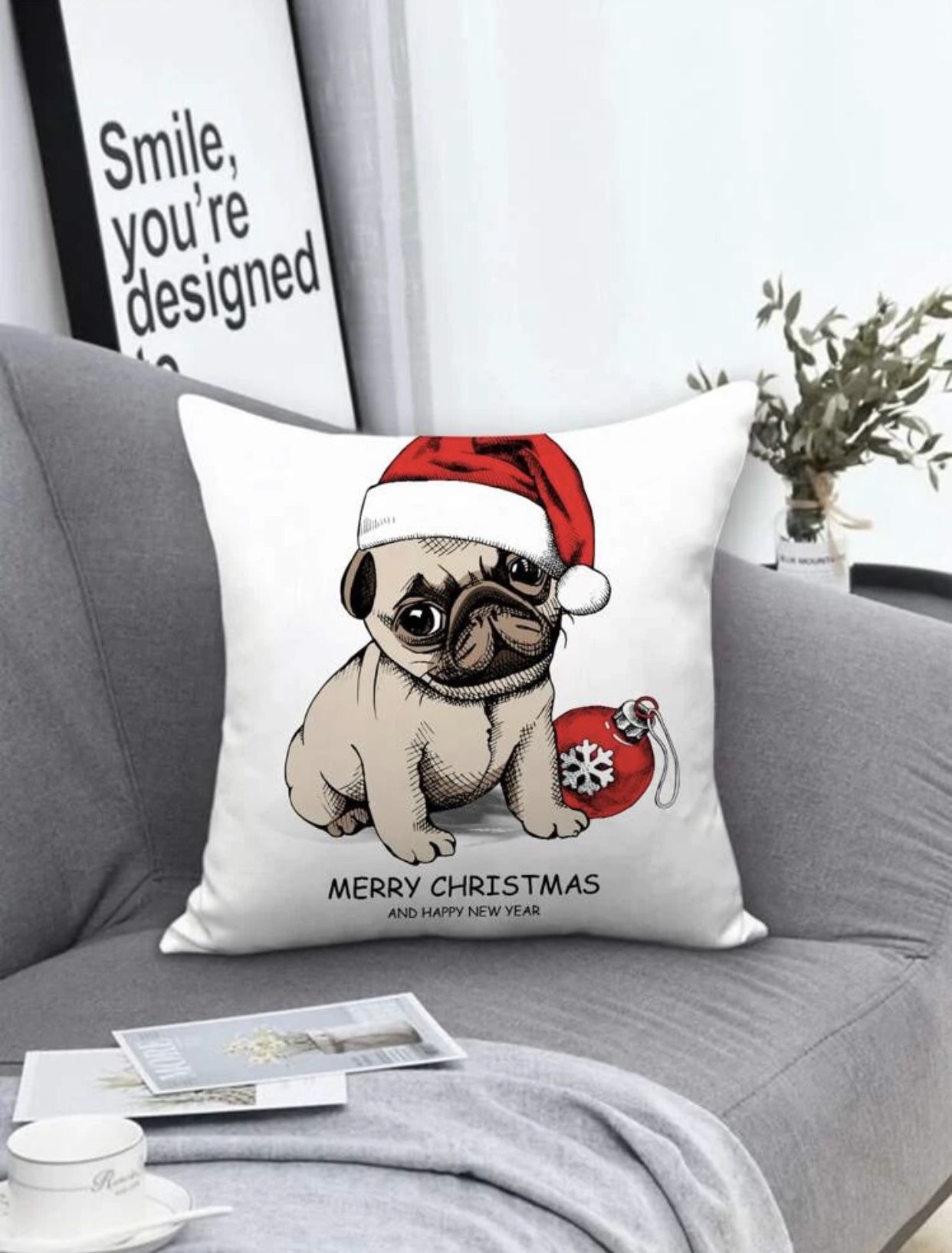 A Cute Christmas Dog 🐶 Pillow Covers 