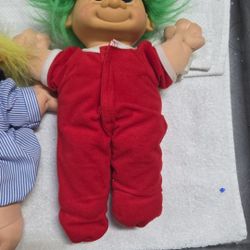 Russ Berrie Troll Russ Troll  And  Christmas Red Green Trolls Vintage 90s Santa 12”