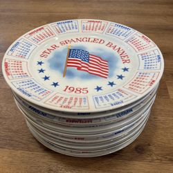 11 Vintage Patriotic Calendar Plates 