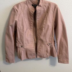 Ladies Pink Leather Jacket