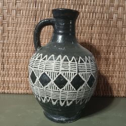 Vintage African Pottery Jug/Vase 12"