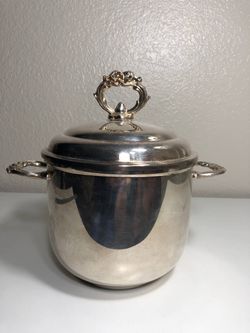 Vintage Silver Plated Casserole with Lid Inside White Glass Container English Silver Mfg. Corp. by Leonard Silver