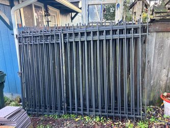 Heavy-Duty Black Steel Security Fence + Gate