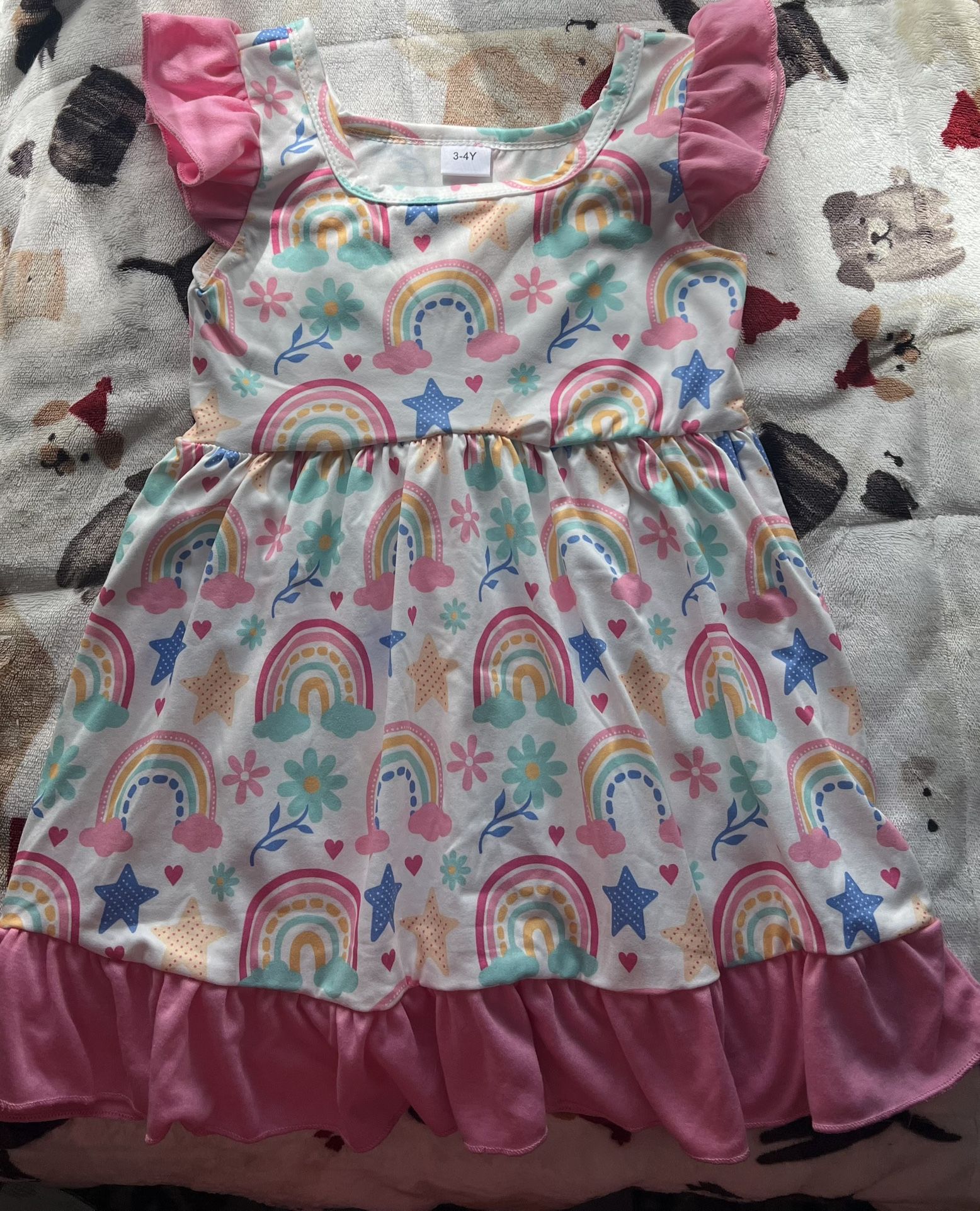 3-4T New W/out Tags, Girls Rainbow, Summer Dress, In Pkg, $5