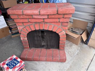Vintage Electric Faux Brick Fiberglass Chimney with Logs, 1960’s