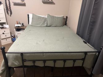 queen bed frame with bed