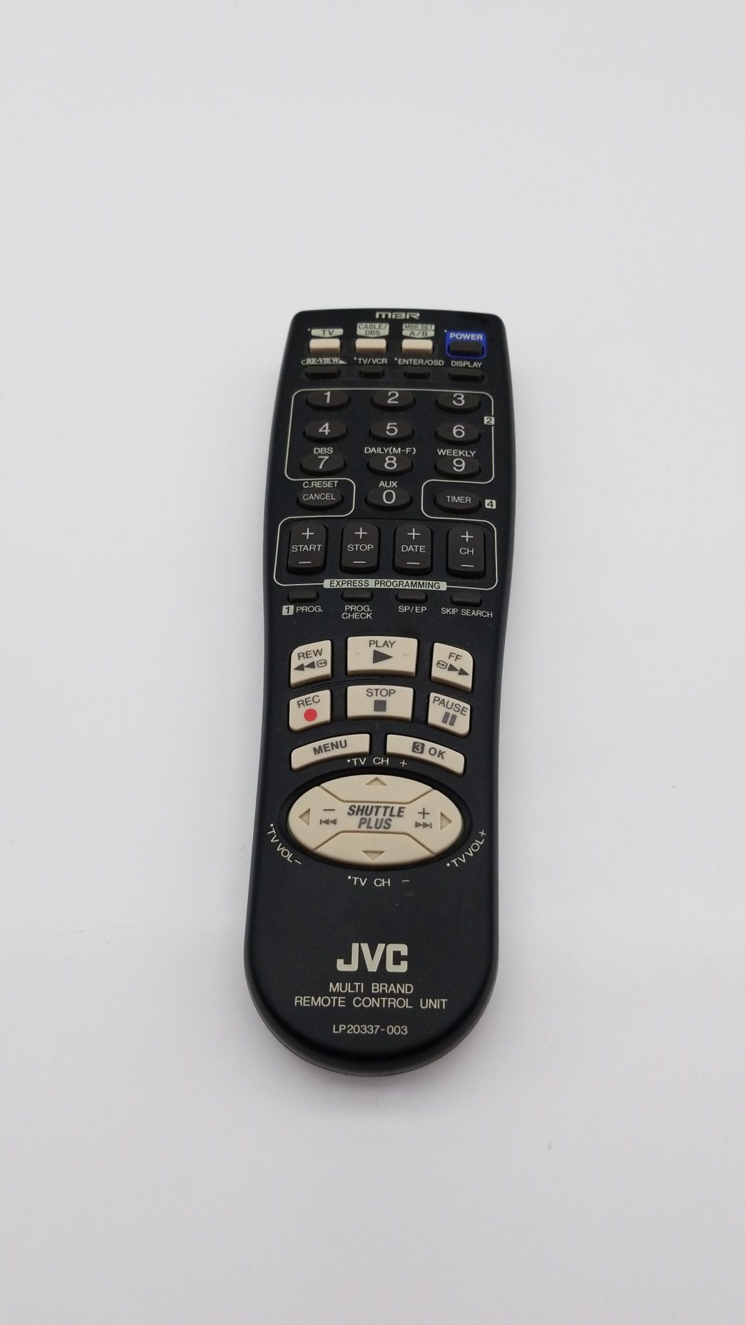 JVC VCR Remote LP20337-003 Works with JVC VCR HR-VP656U