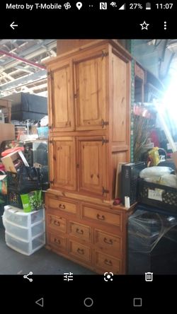Wooden Hutch & Armoire