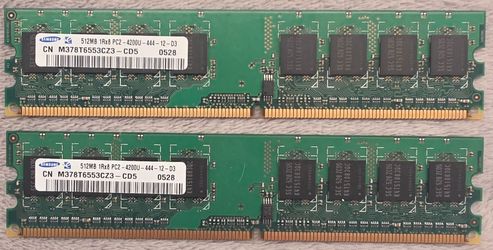 2GB Kit Samsung DDR2-533 Desktop RAM (2x 512MB) PC2-4200 Non-ECC Memory