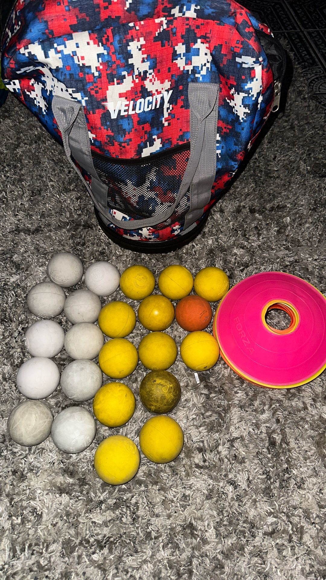 Lacrosse Bag And Balls Plus Cones