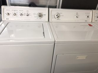 Used Kenmore washer and dryer set. 1 year warranty