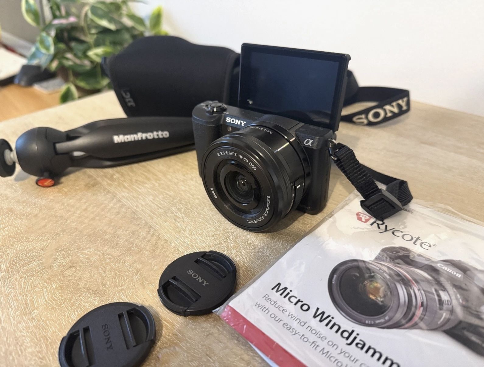 Sony Alpha a5100 Mirrorless Camera 24.3MP + 16-50mm PZ Lens, Plus Extras