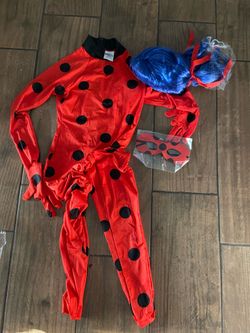 Fabulous ladybug girls costume 3pc set with wig