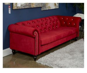 Red loveseat couch/sofa