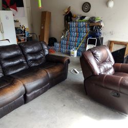 Leather Couch And Recliner