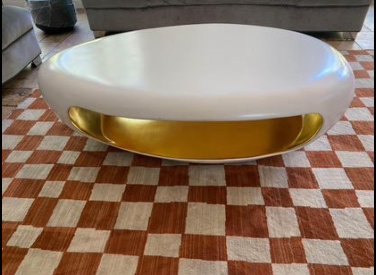 Phillips Collection Gold Leaf River Stone Coffee Table...