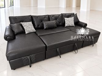 Leather Sleeper Sectionals (+Storage)