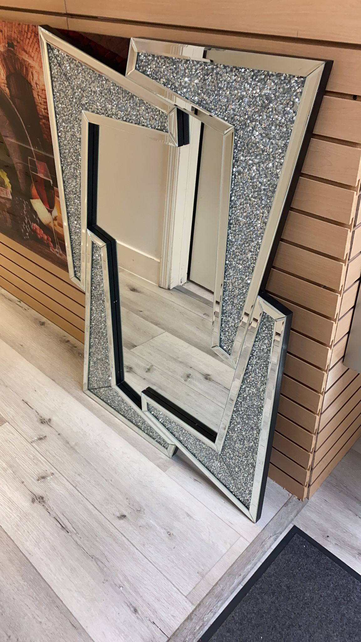 New 32x47 Wall Mirror Encrusted Diamonds 