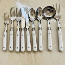 9pc LIFETIME Paris Splendor-White Stainless Flatware Set For 2 Korea