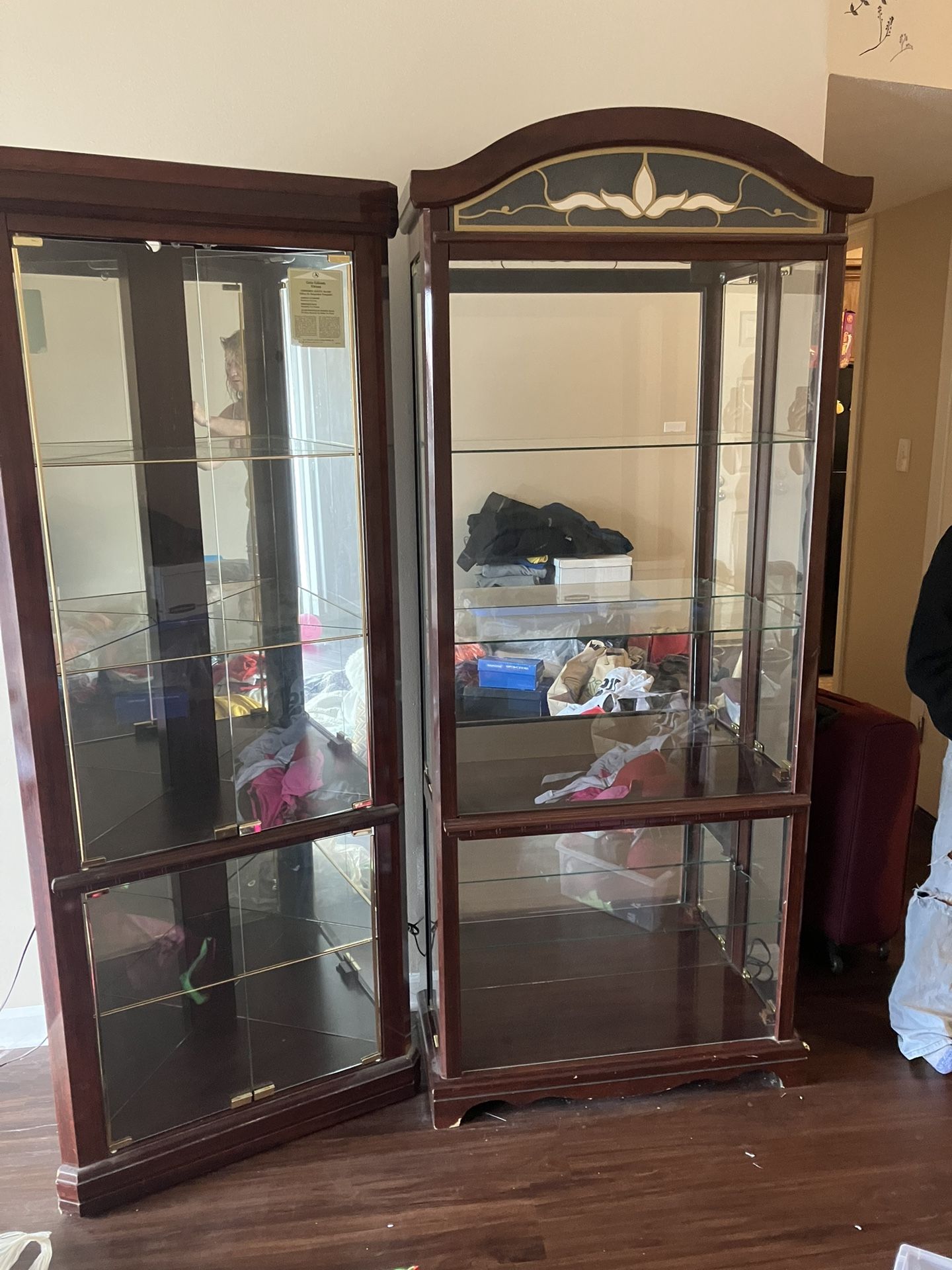 2 Glass Curio Cabinets 