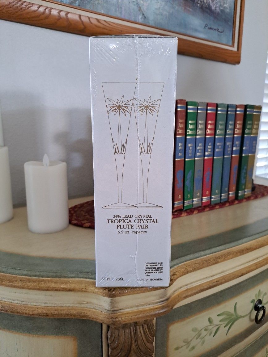 Godinger Shannon 24% led crystal tropical crystal flute pair