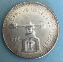 Coin 1980 Mexican Silver Onza (Scales)