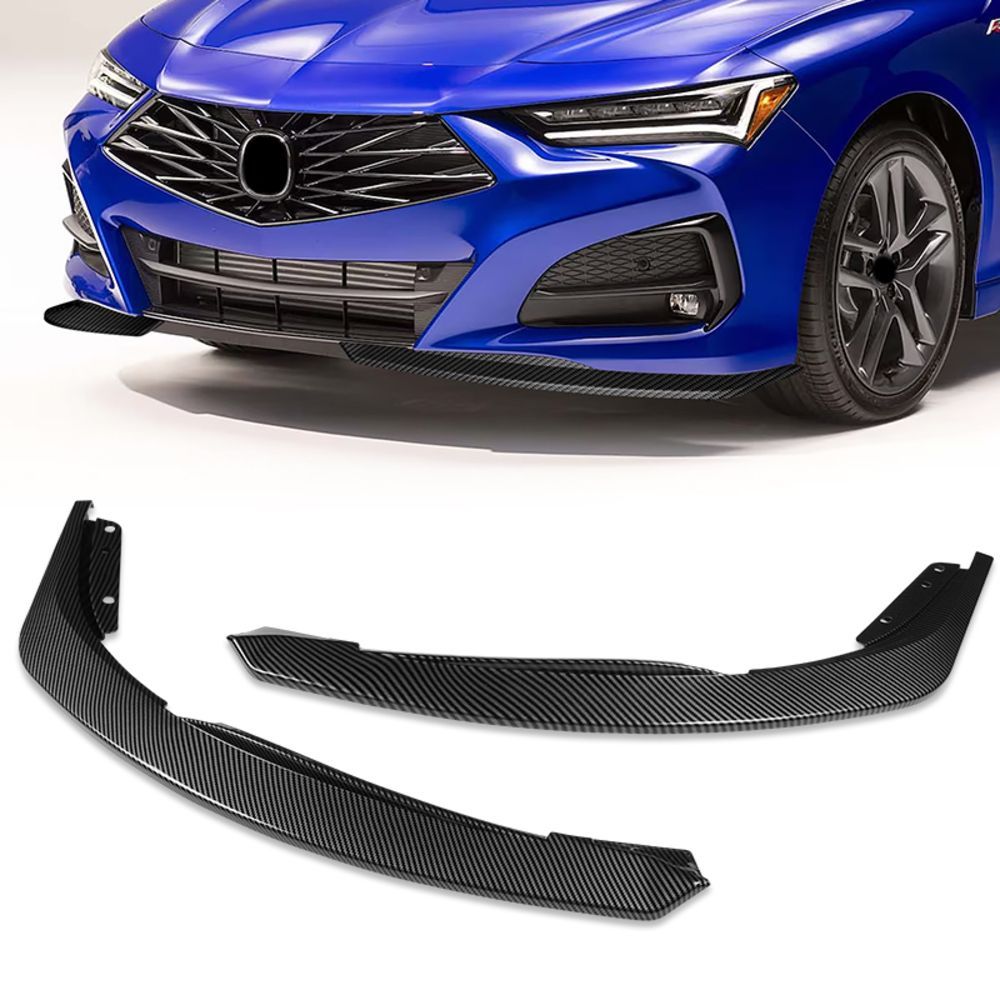 For 2021-2025 Acura TLX TS-Style Carbon Look Front Bumper Lip Spoiler Splitter -(2-PU-362-PCF